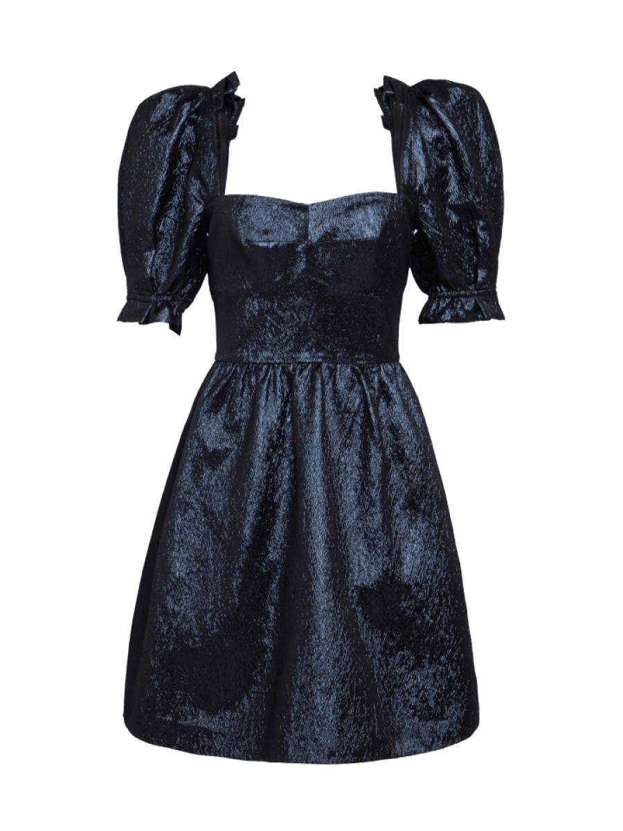 Dresses/Jumpsuits Saloni | Rachel-D Mini Dress Metallic Midnight