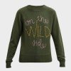 Sweaters Lingua Franca | On The Wild Side Raglan Pullover Moss