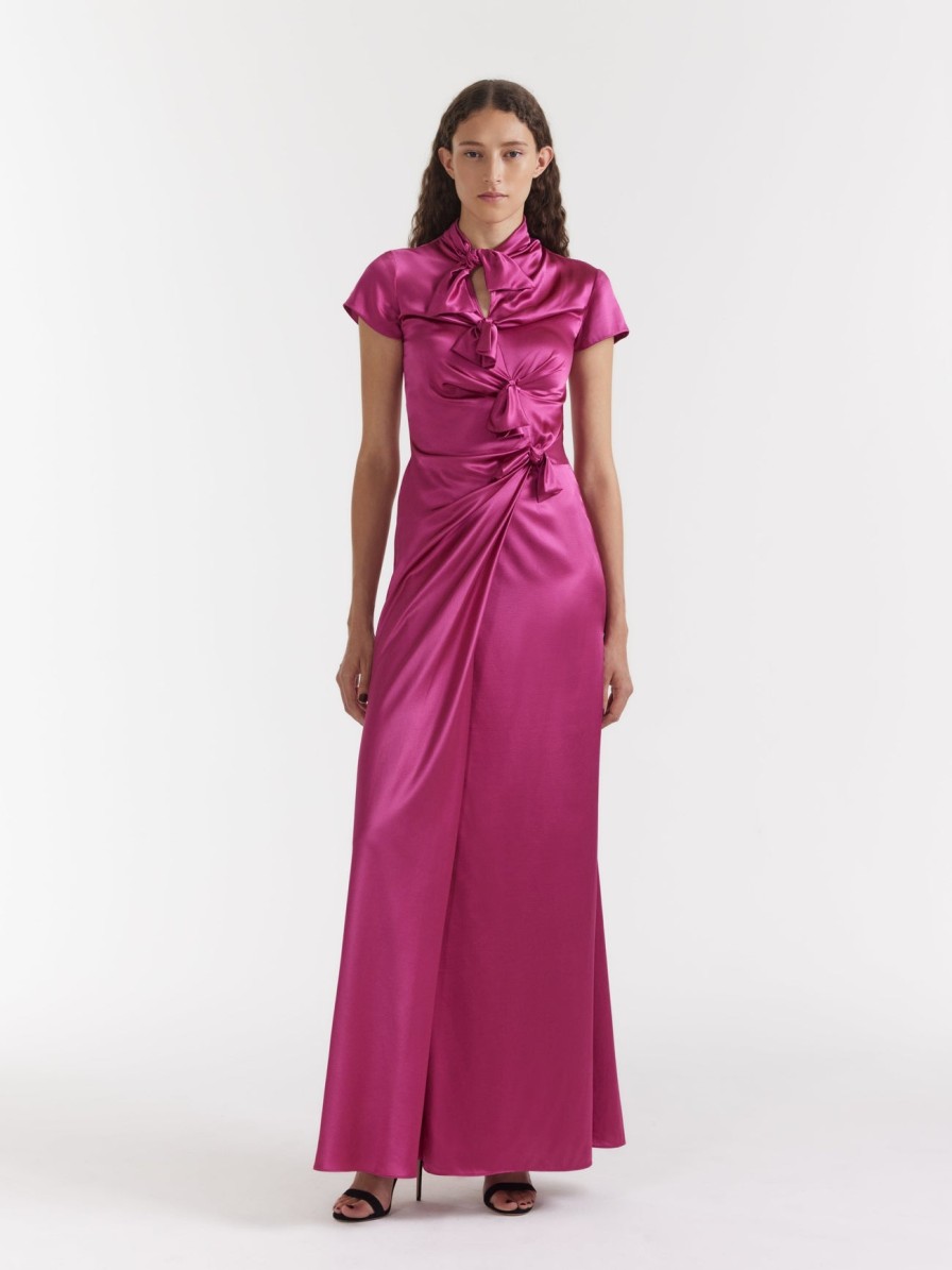 Dresses/Jumpsuits Saloni | Kelly Long Dress Pink Flambe