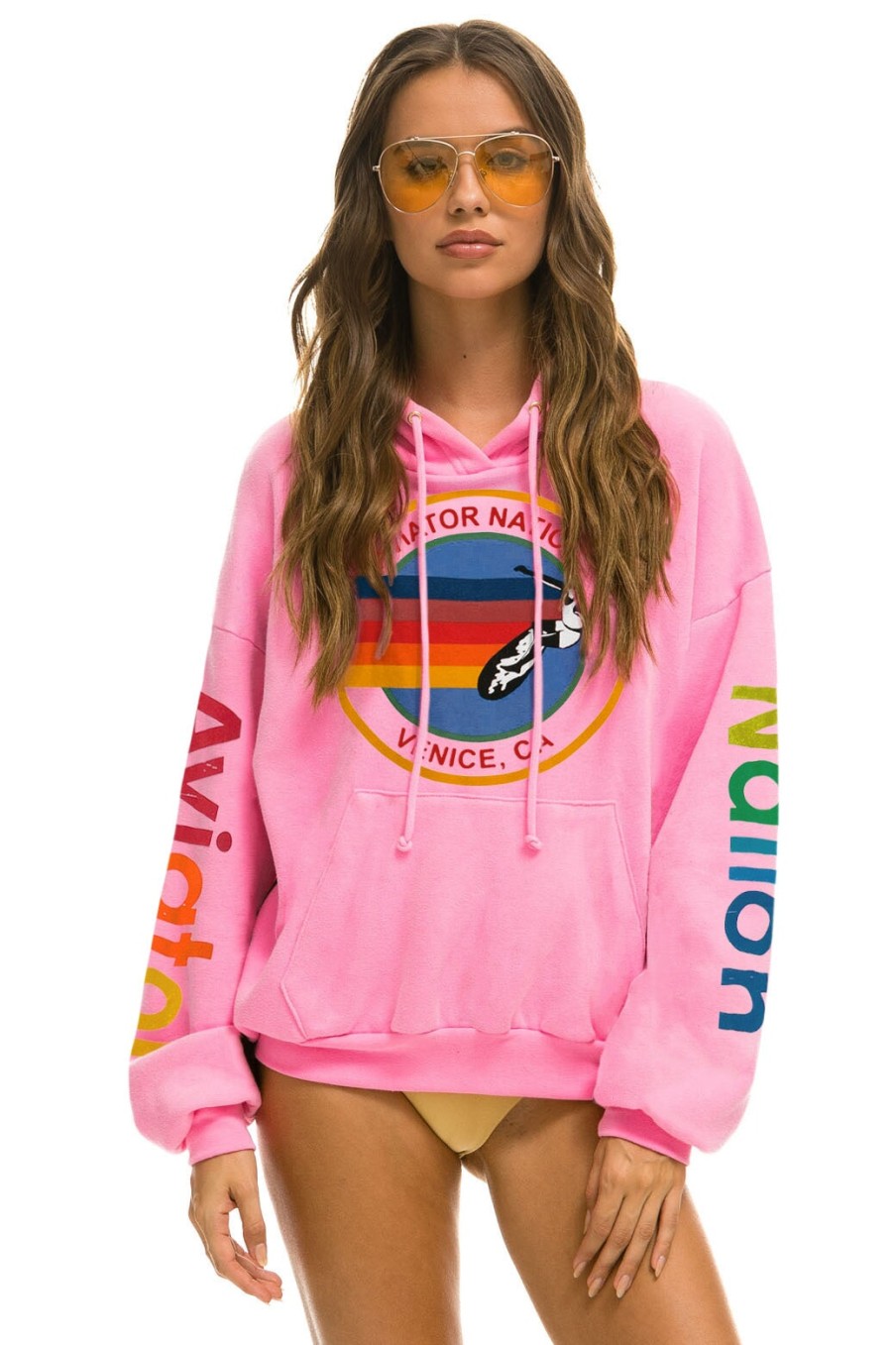 Loungewear Aviator Nation | Pullover Hoodie Relaxed Neon Pink