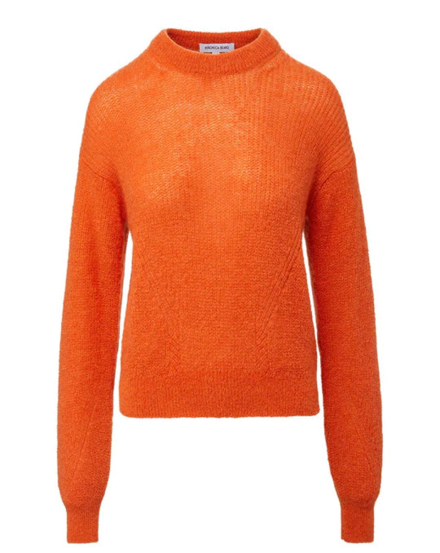 Sweaters Veronica Beard | Melinda Crew Neck Sweater Deep Orange