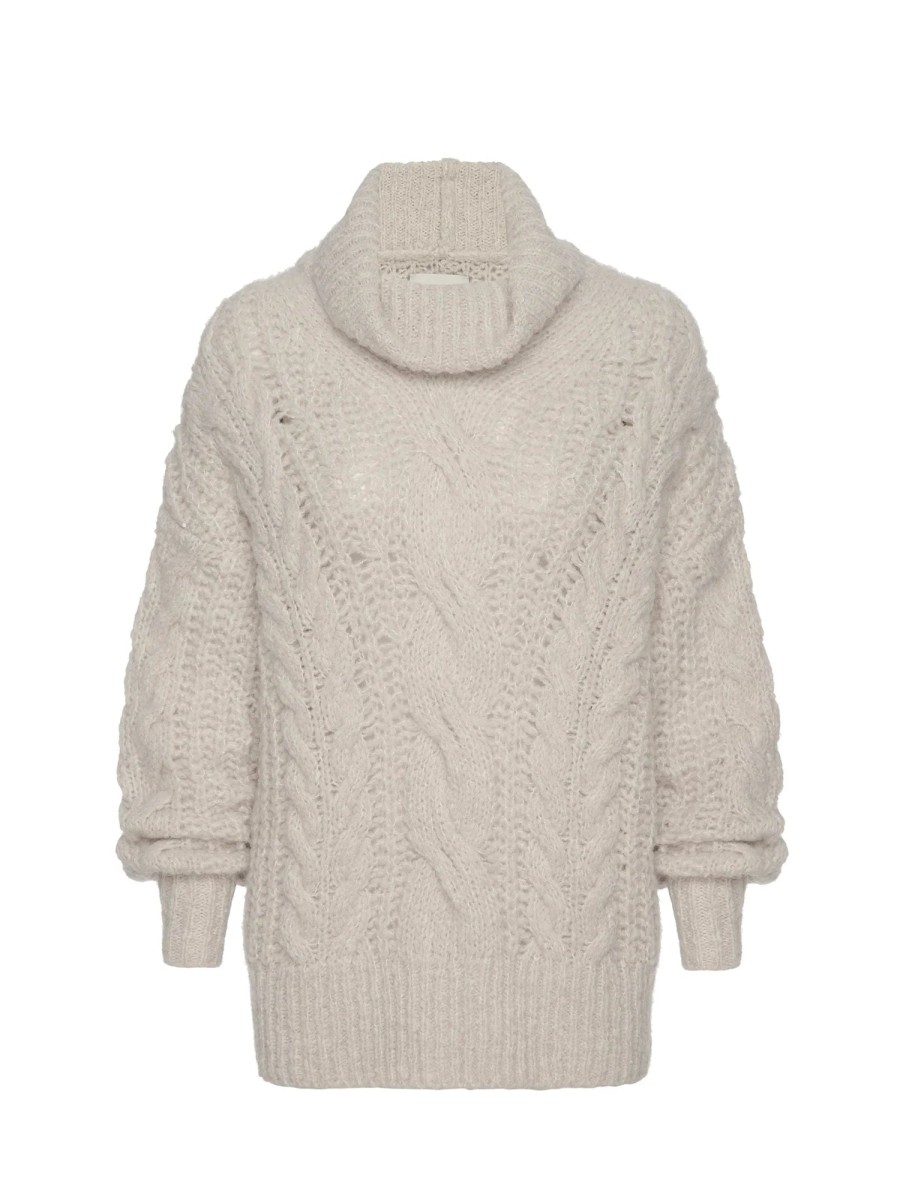 Sweaters Brochu Walker | Elden Cable Knit Sweater Oyster Blush